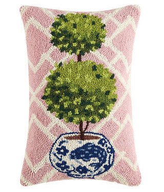 available at m. lynne designs Pink Ball Topiary Pillow