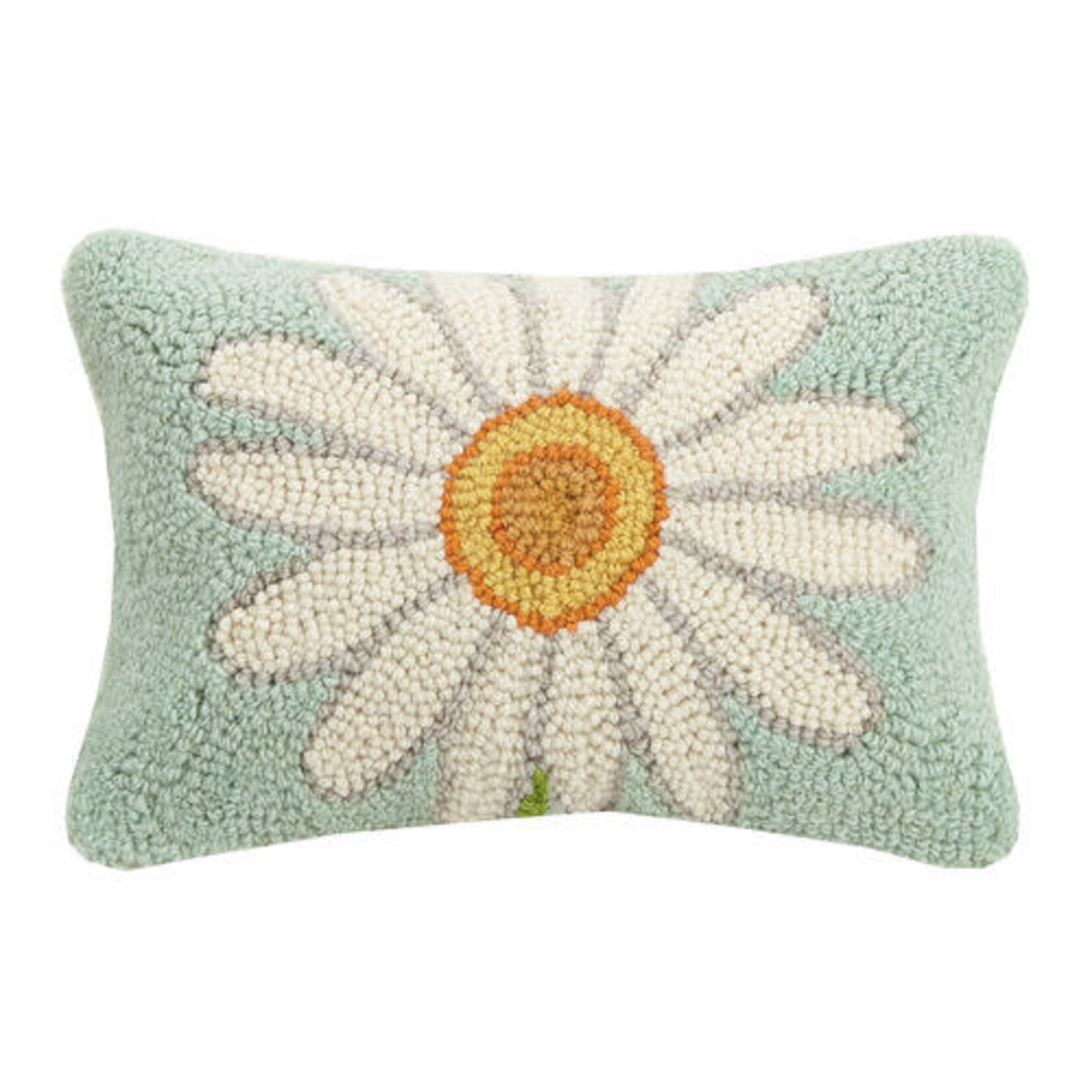 m. lynne designs white daisy on blue pillow