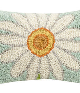 available at m. lynne designs White Daisy on Blue Pillow