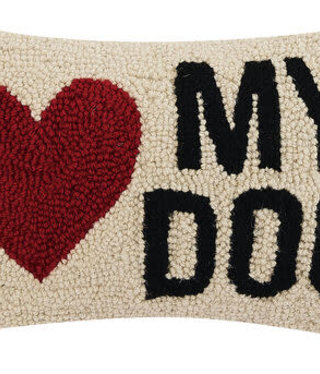 available at m. lynne designs Heart my Dog Pillow