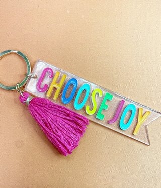 available at m. lynne designs Choose Joy Keychain