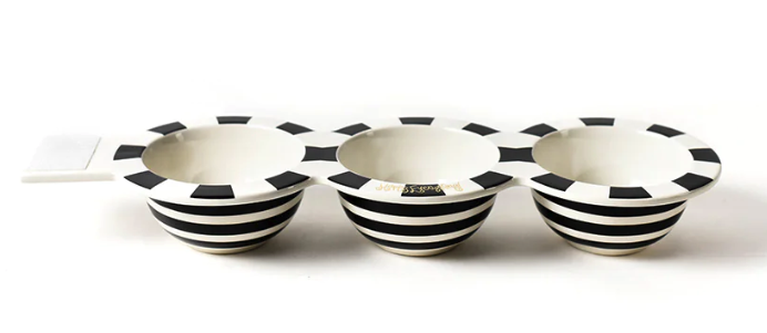 happy everything Black Stripe Trio Bowl