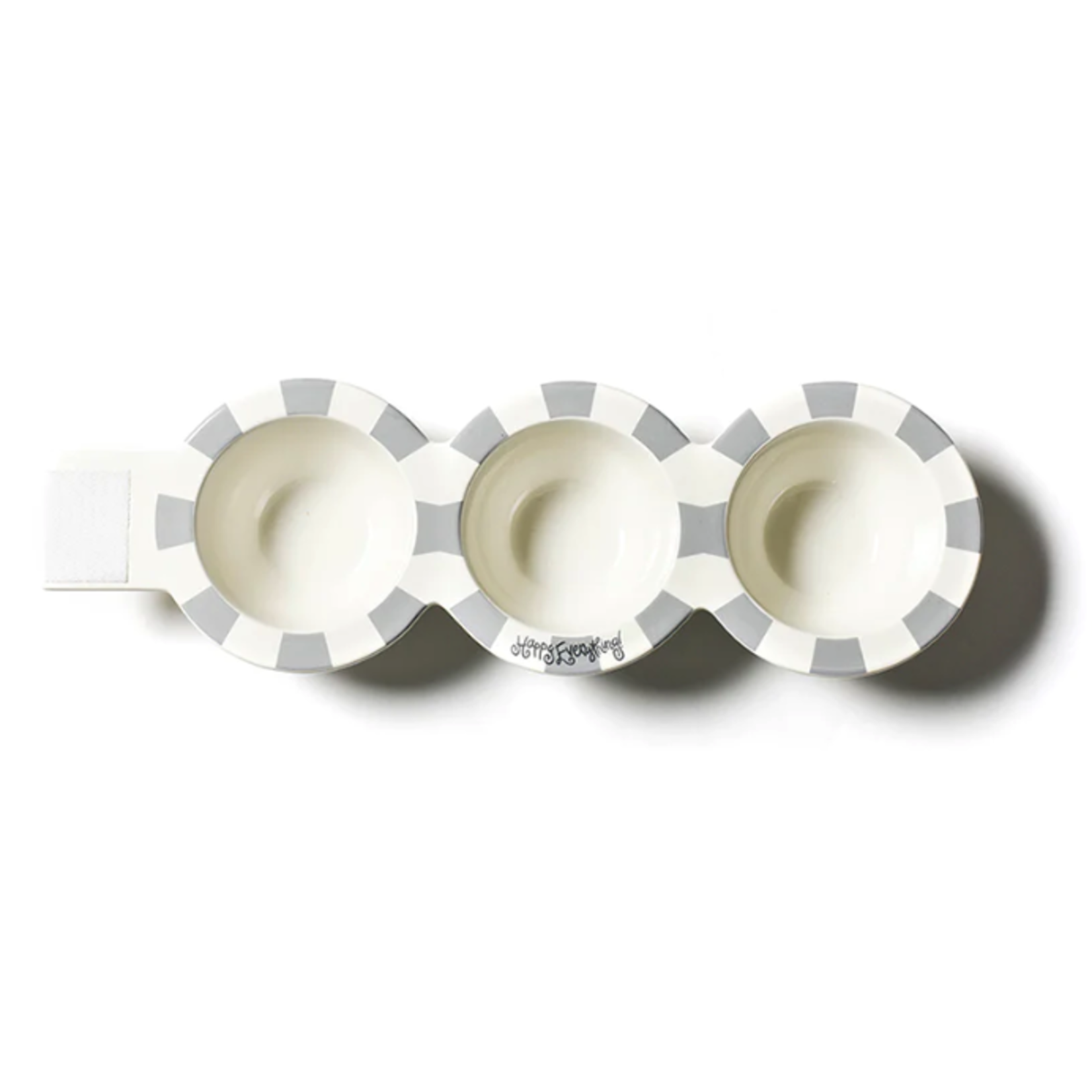 happy everything stone stripe trio bowl