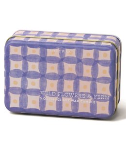 paddywax Purple Plaid Everyday Candle Tin, Wildflowers & Fern