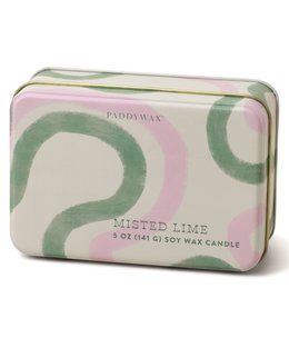 paddywax Pink & Green Everyday Candle Tin, Misted Lime