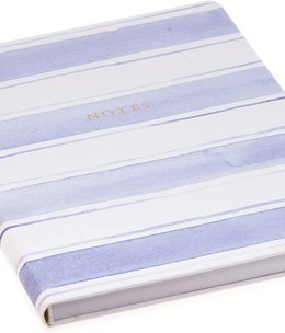 available at m. lynne designs Pale Blue Wide Stripe Notebook