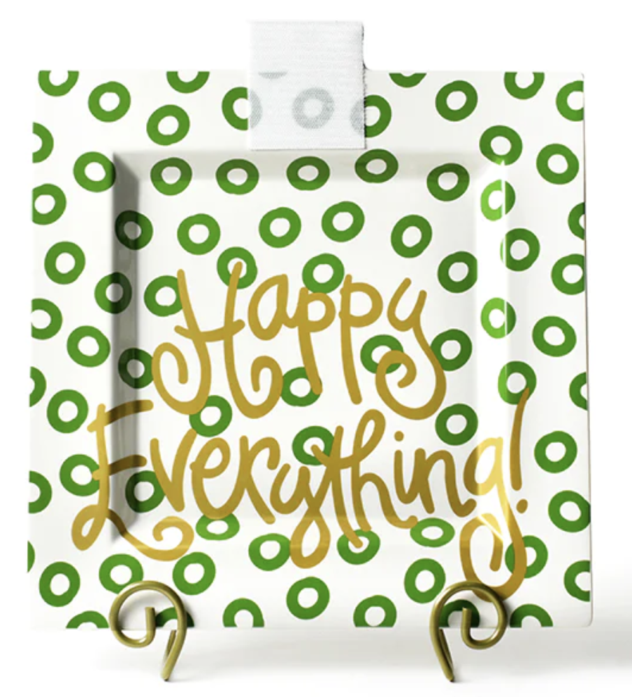 happy everything Peridot Big Square Platter