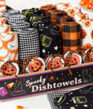 available at m. lynne designs halloween spooky dishtowel