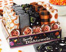 available at m. lynne designs halloween spooky dishtowel