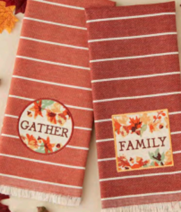 available at m. lynne designs gather family embellishment tea towel