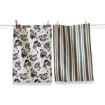 m. lynne designs farmhouse santa tea towel, set of two