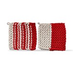 m. lynne designs red & white pot holder