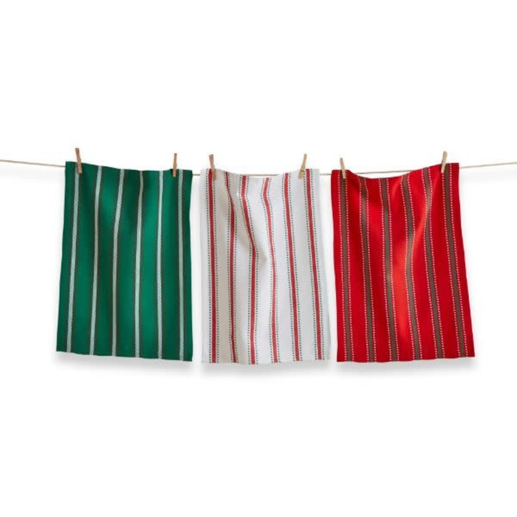 m. lynne designs farmhouse dobby stripe tea towel, set of three