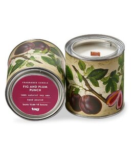 available at m. lynne designs fig & plum punch tin candle