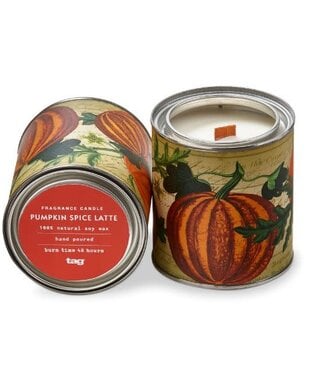 available at m. lynne designs pumpkin spice latte tin candle