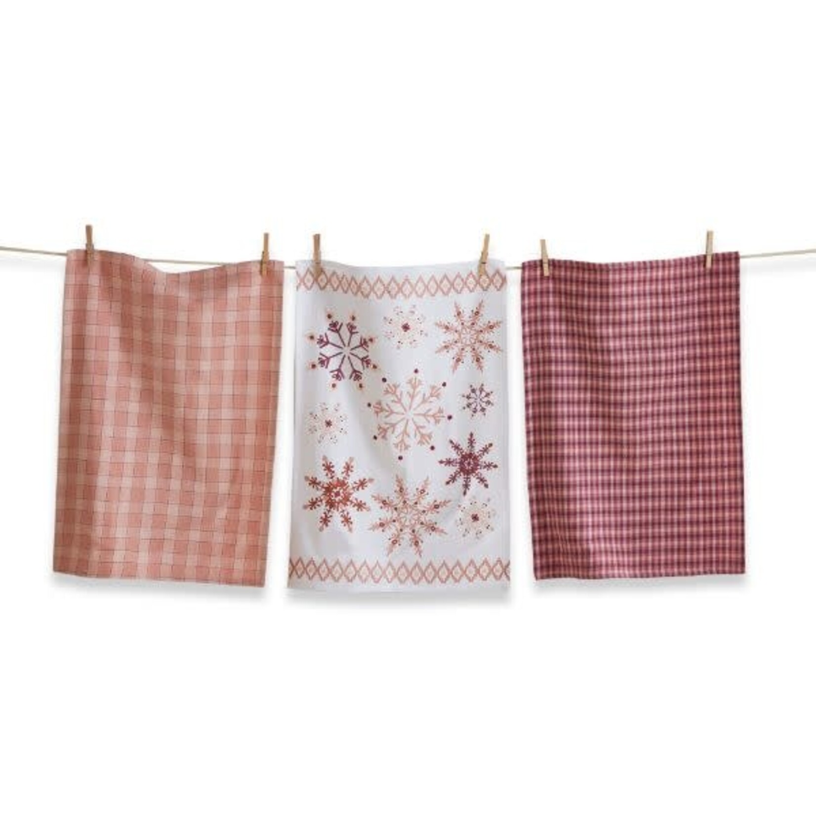 m. lynne designs adobe sugar snowflake tea towel set of three