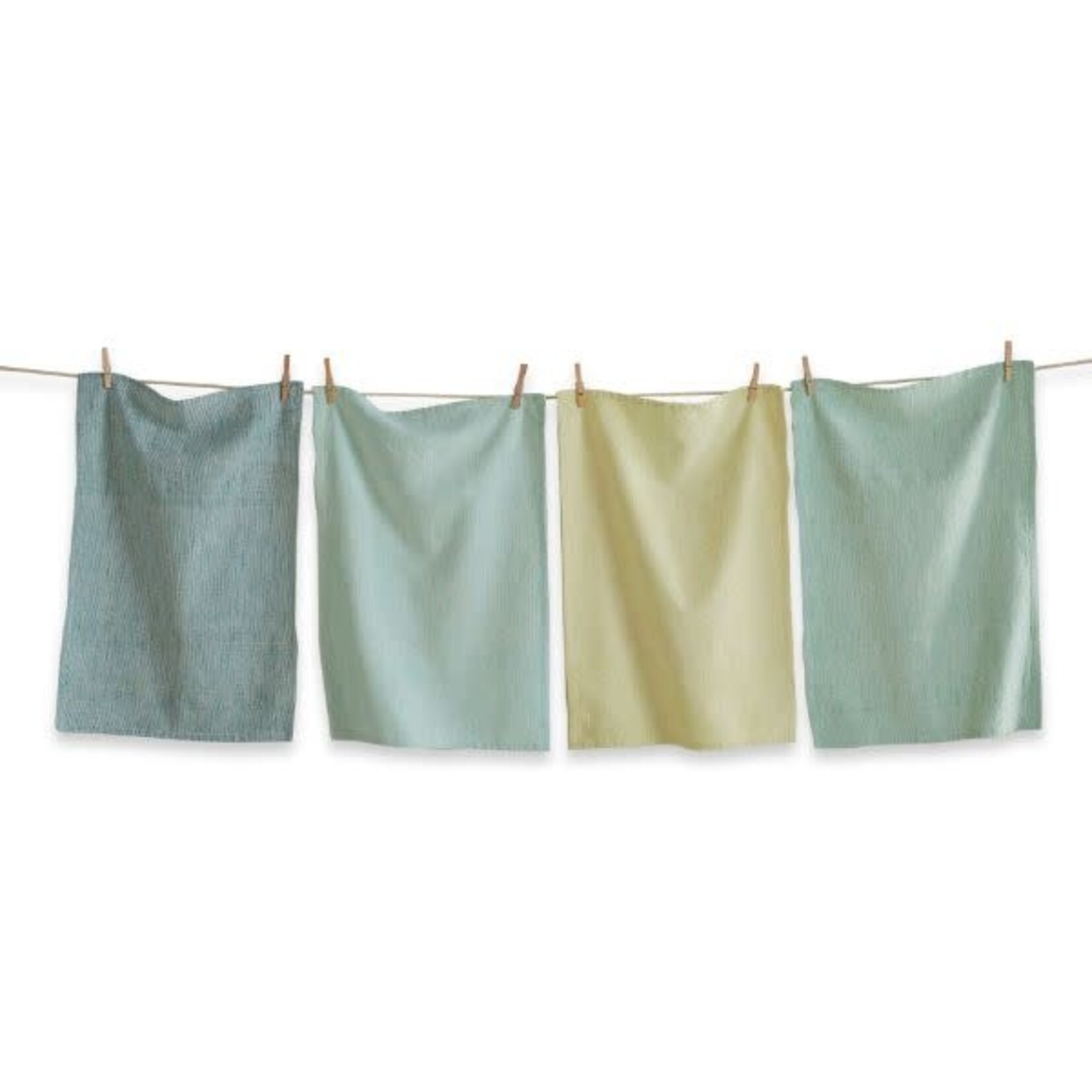 m. lynne designs linea blue multi tea towels set of four