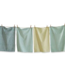 available at m. lynne designs Linea Blue Multi Tea Towels Set of Four