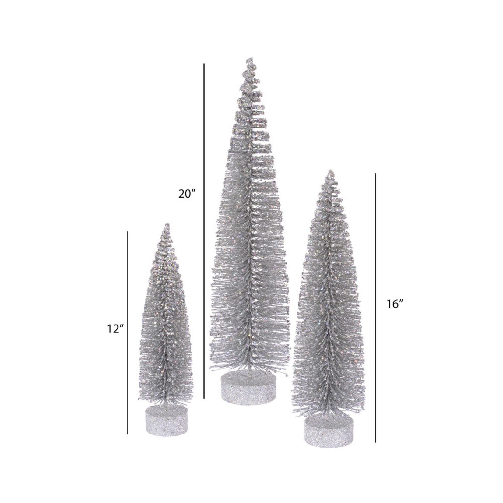 m. lynne designs silver glitter bottlebrush tree