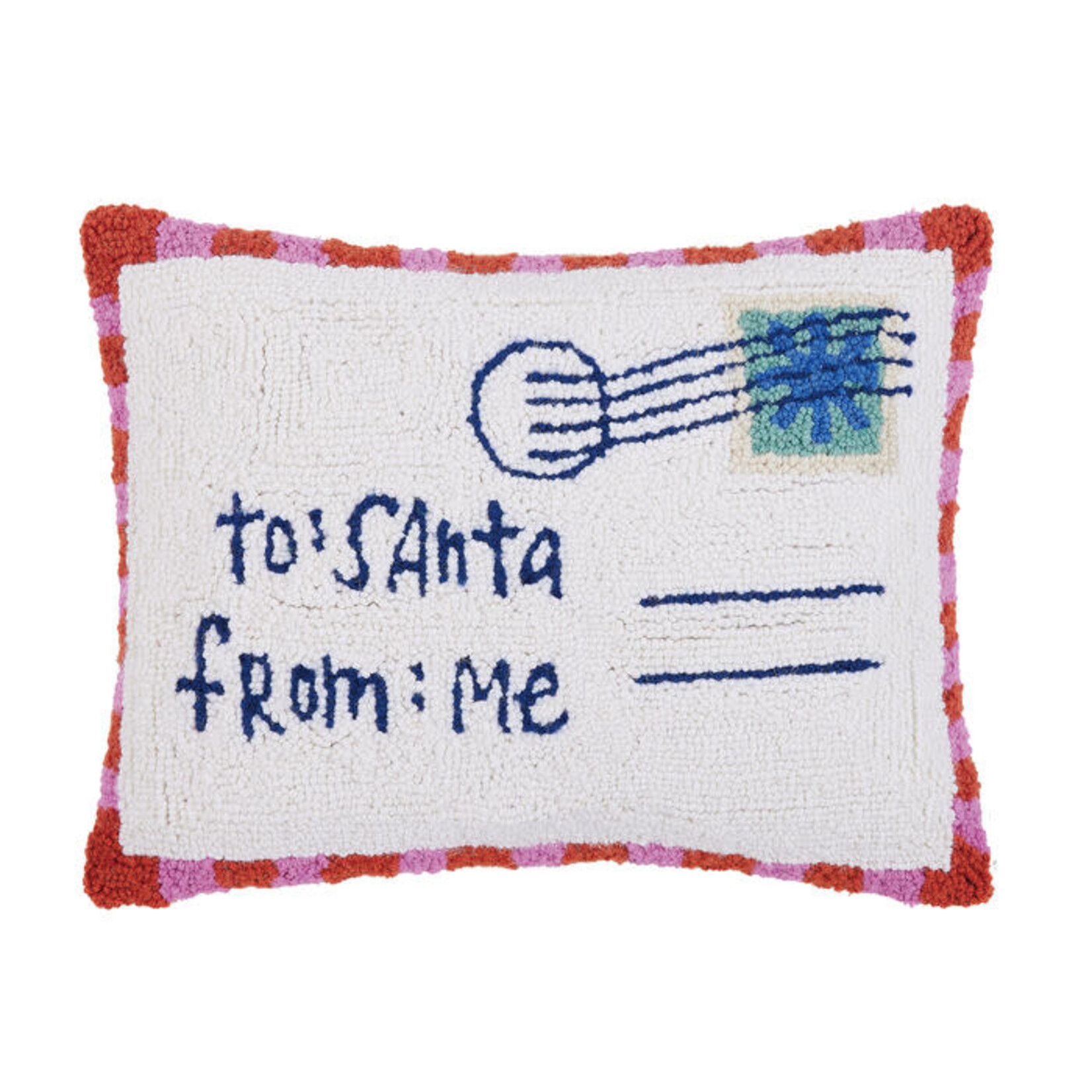 m. lynne designs dear santa bright hook pillow