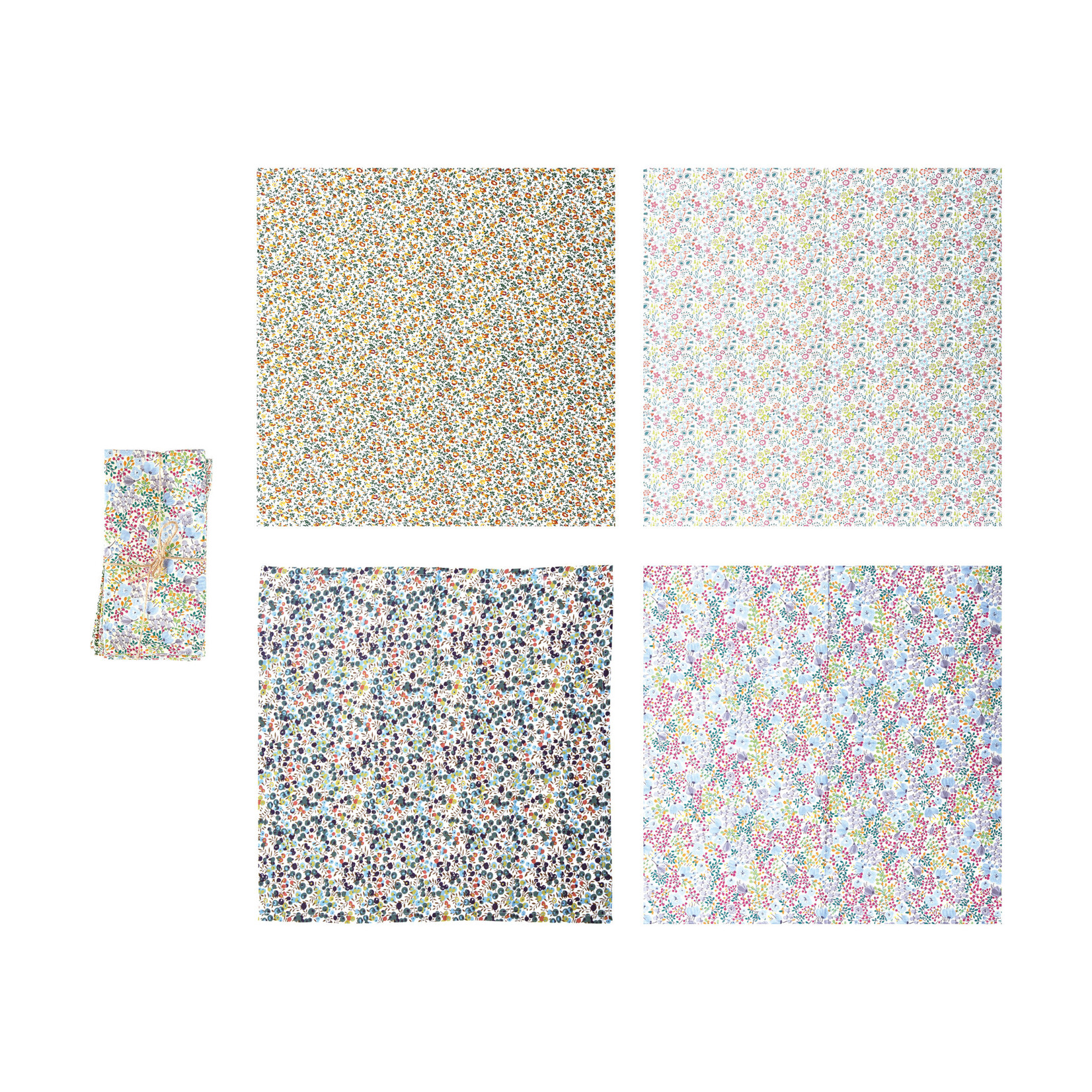 m. lynne designs ditsy floral pattern napkins, set of four