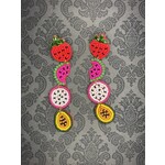 m. lynne designs beaded colorful fruit dangle earring