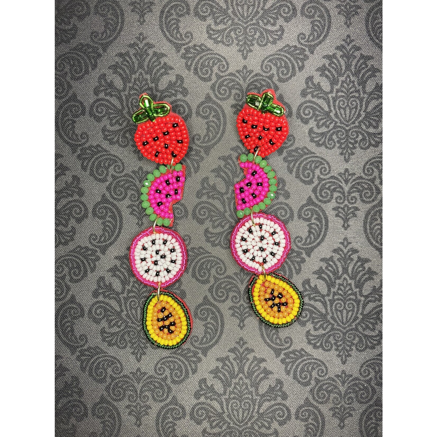 m. lynne designs beaded colorful fruit dangle earring