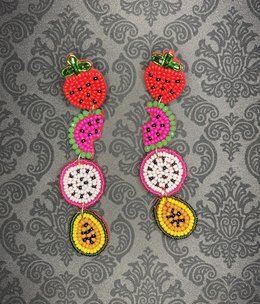 available at m. lynne designs Beaded Colorful Fruit Dangle Earring