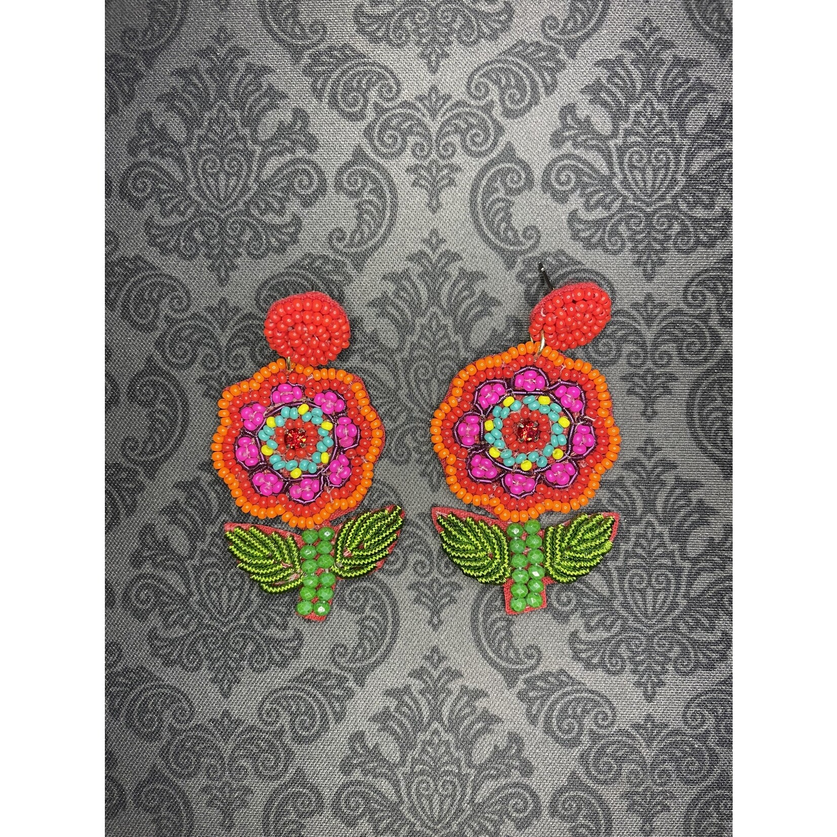 m. lynne designs beaded bright flower earring