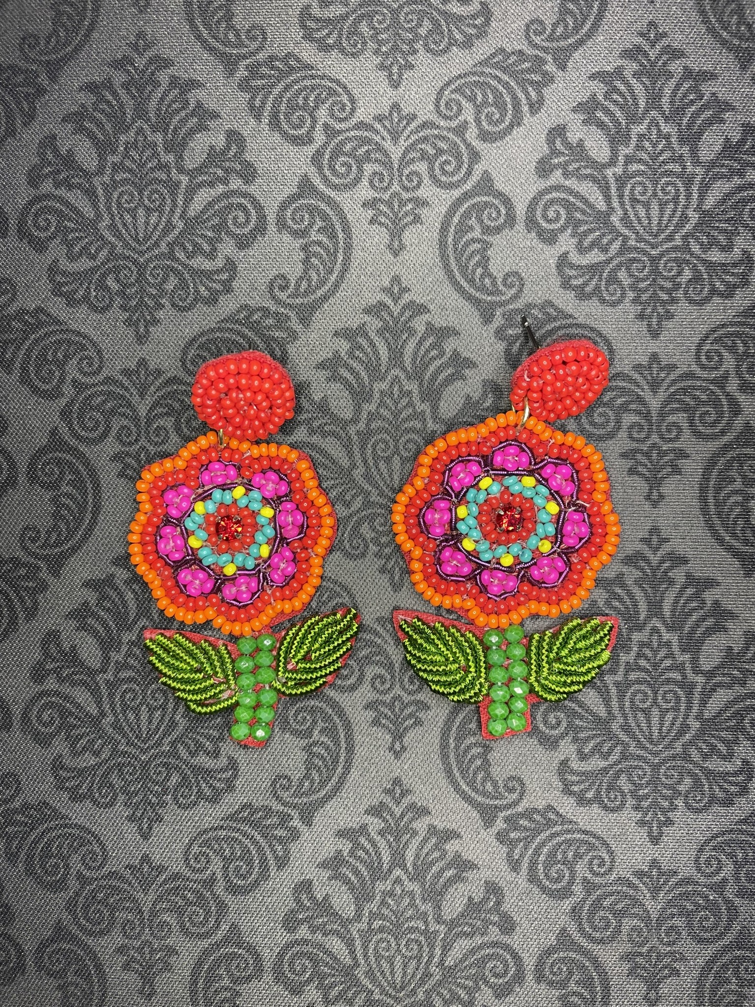 available at m. lynne designs Beaded Bright Flower Earring