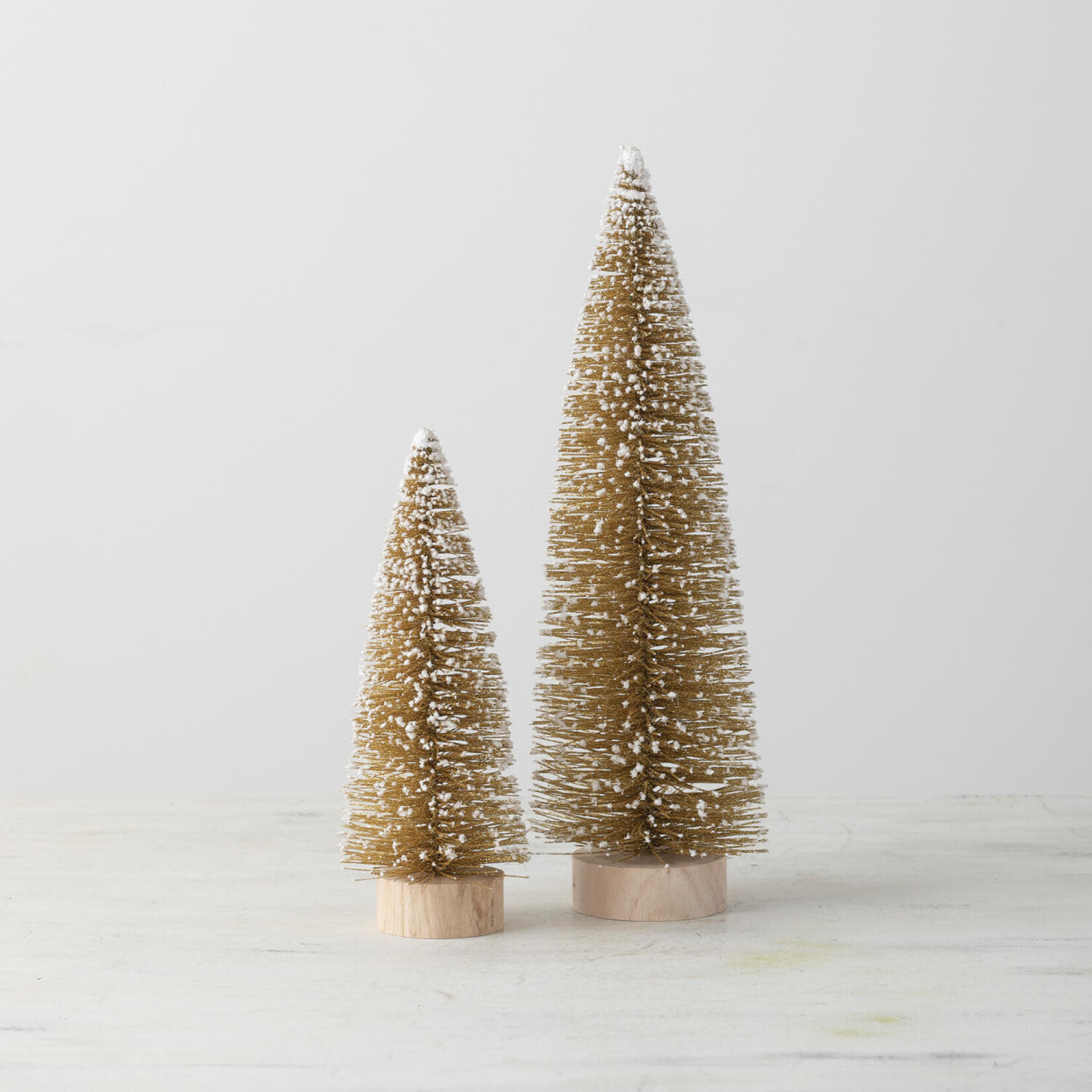 m. lynne designs gold bottlebrush tree with snow