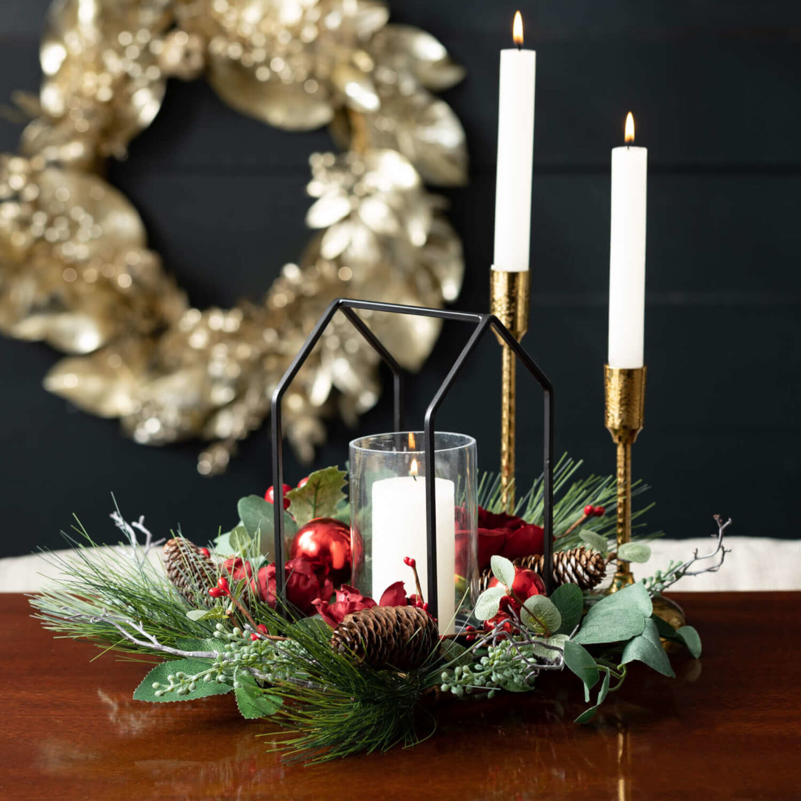 m. lynne designs gold candleholder
