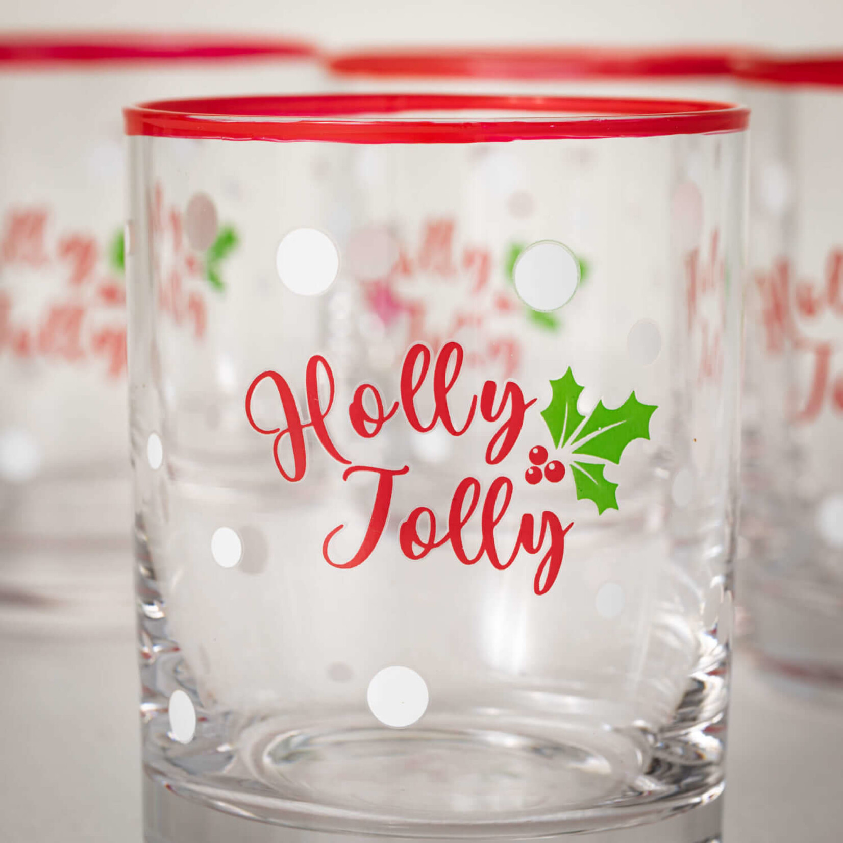 m. lynne designs holly jolly highball glass