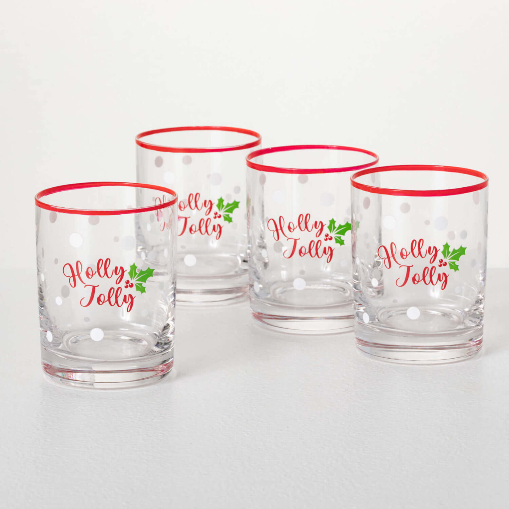 m. lynne designs holly jolly highball glass