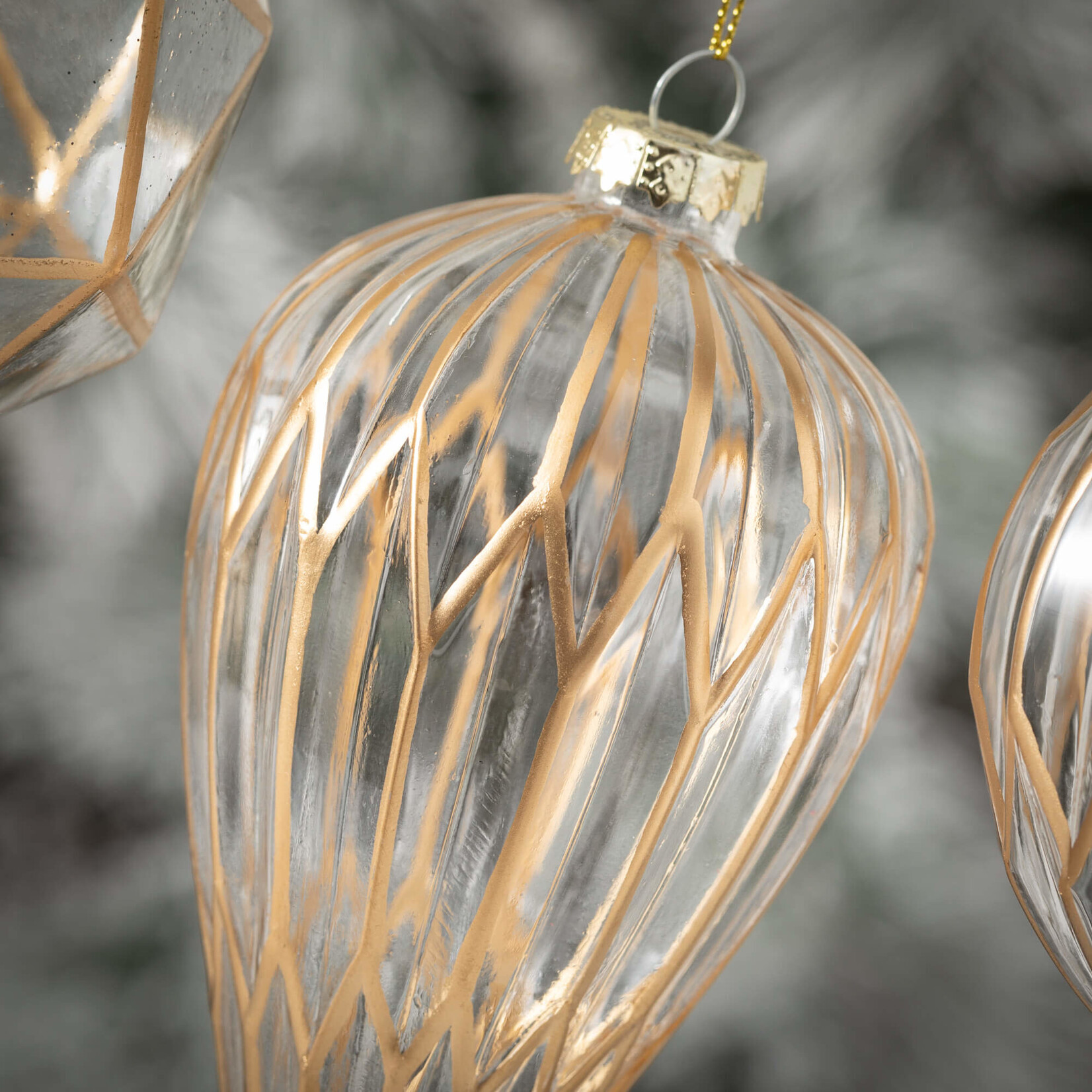 m. lynne designs gold and clear ornament