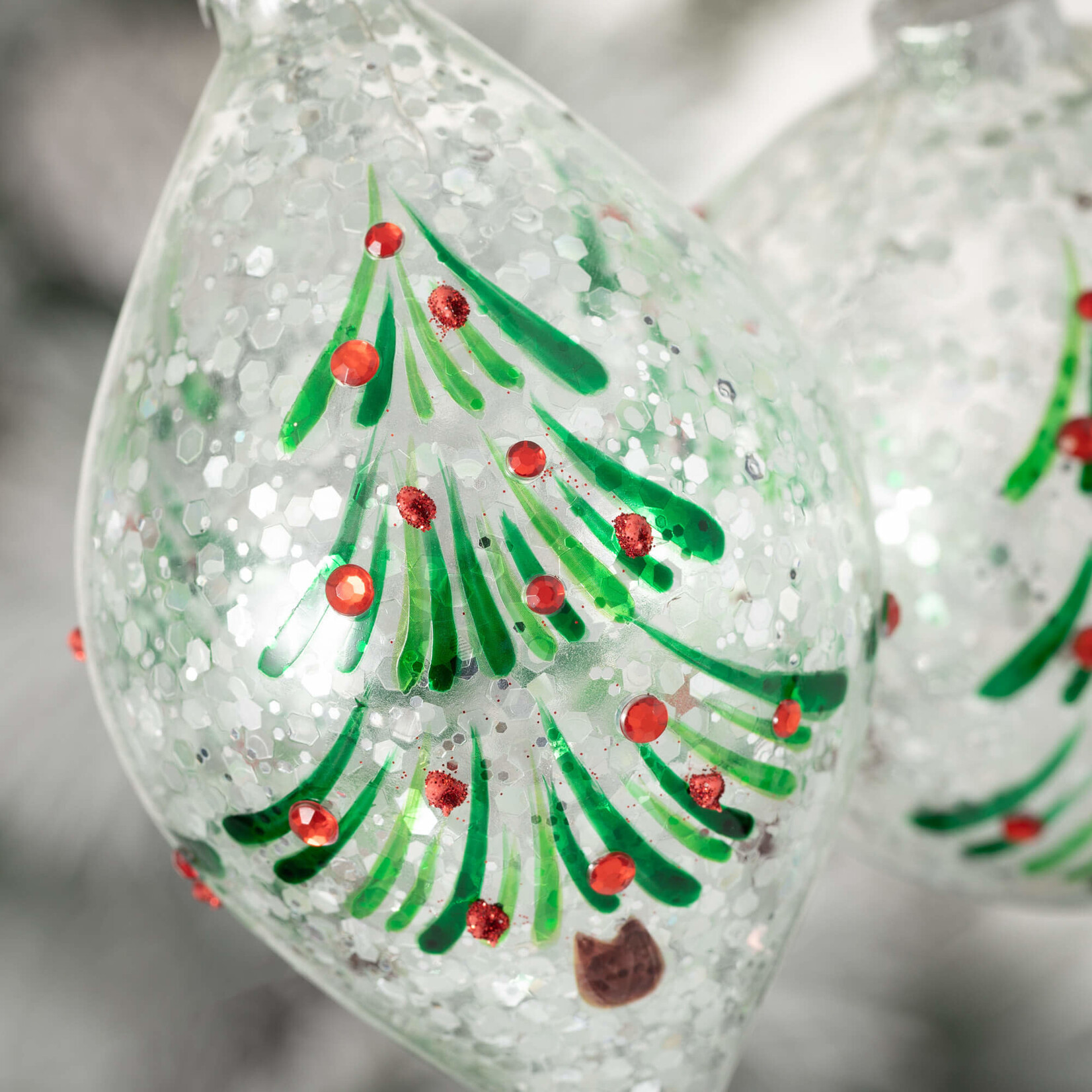 m. lynne designs glass ornament with tree