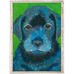m. lynne designs black lab  framed canvas