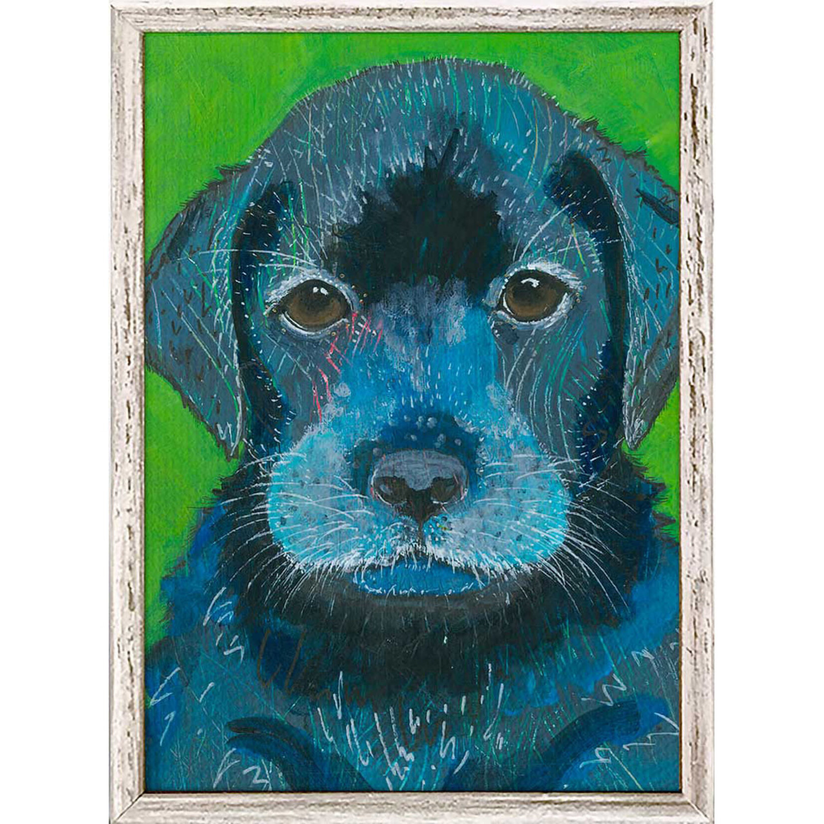 m. lynne designs black lab  framed canvas