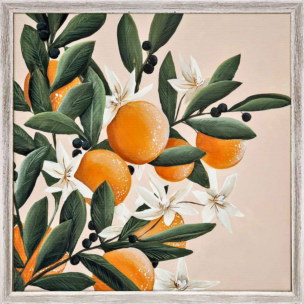 available at m. lynne designs Orange Blossom Framed Canvas