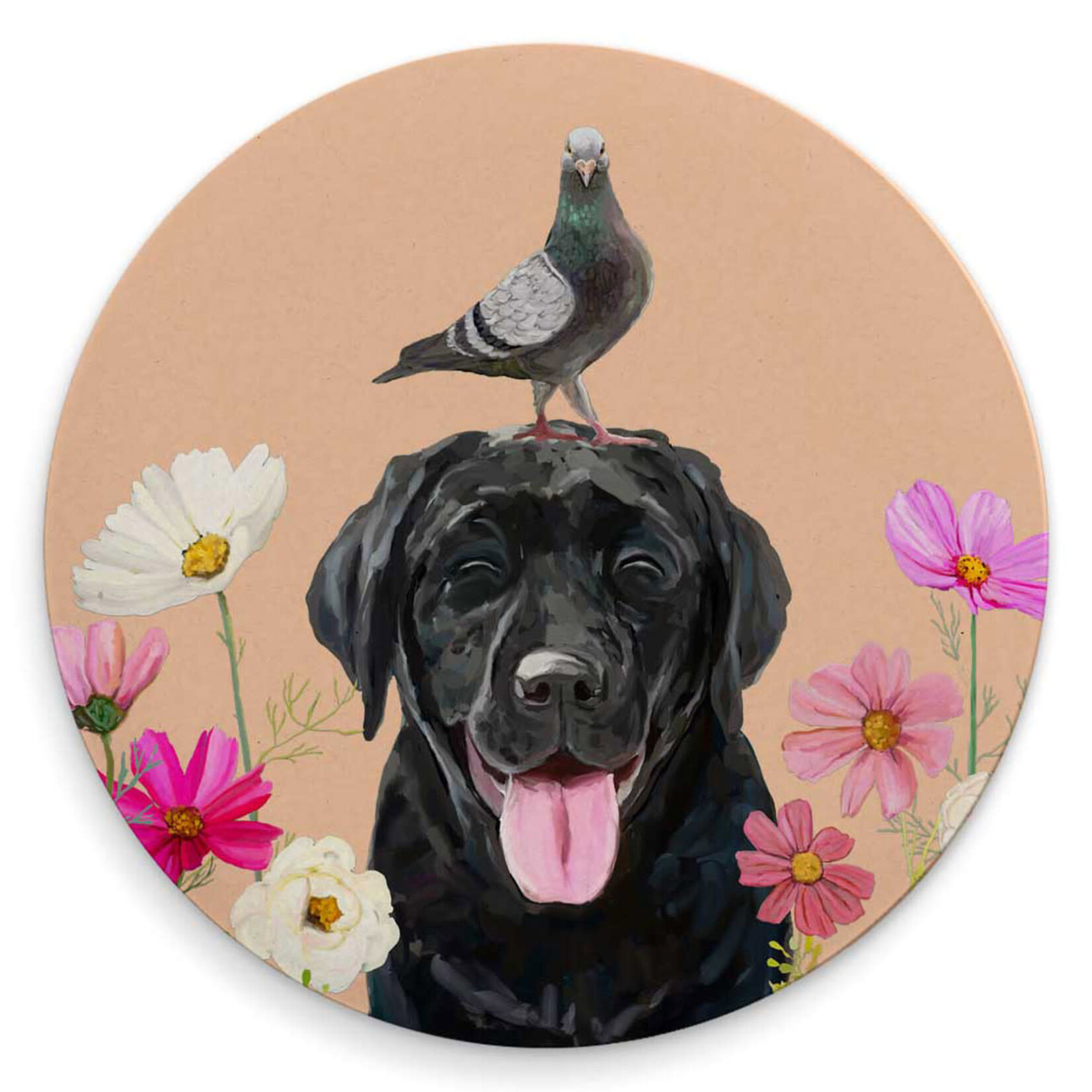 m. lynne designs coral dog coaster