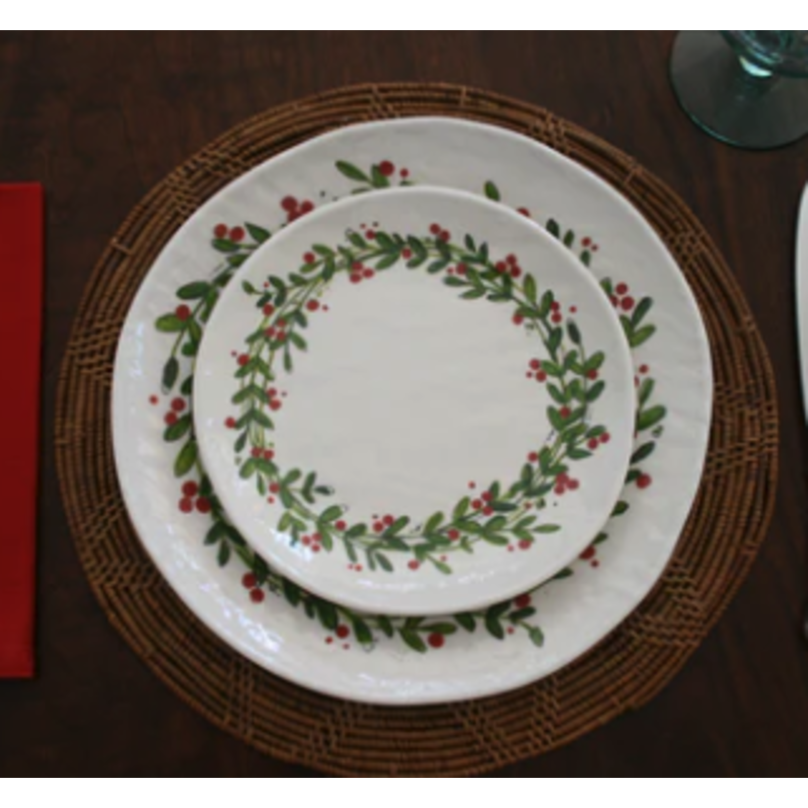 m. lynne designs christmas wreath dinner plate