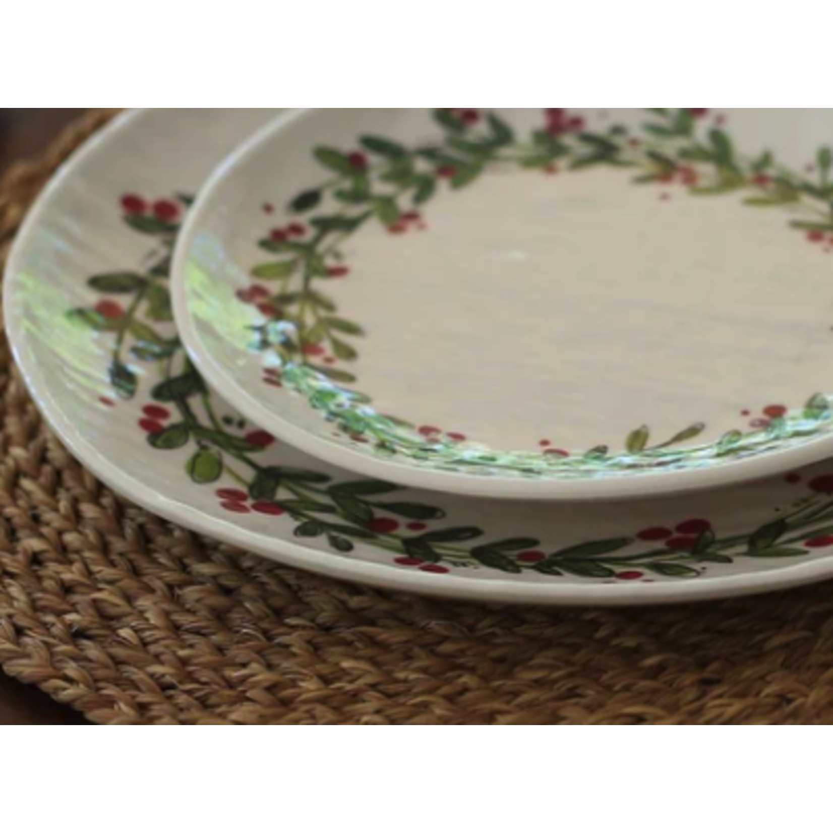 m. lynne designs christmas wreath salad plate
