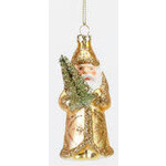 m. lynne designs santa with tree glass ornament