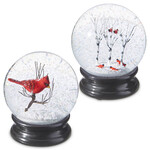 m. lynne designs cardinal snow globe