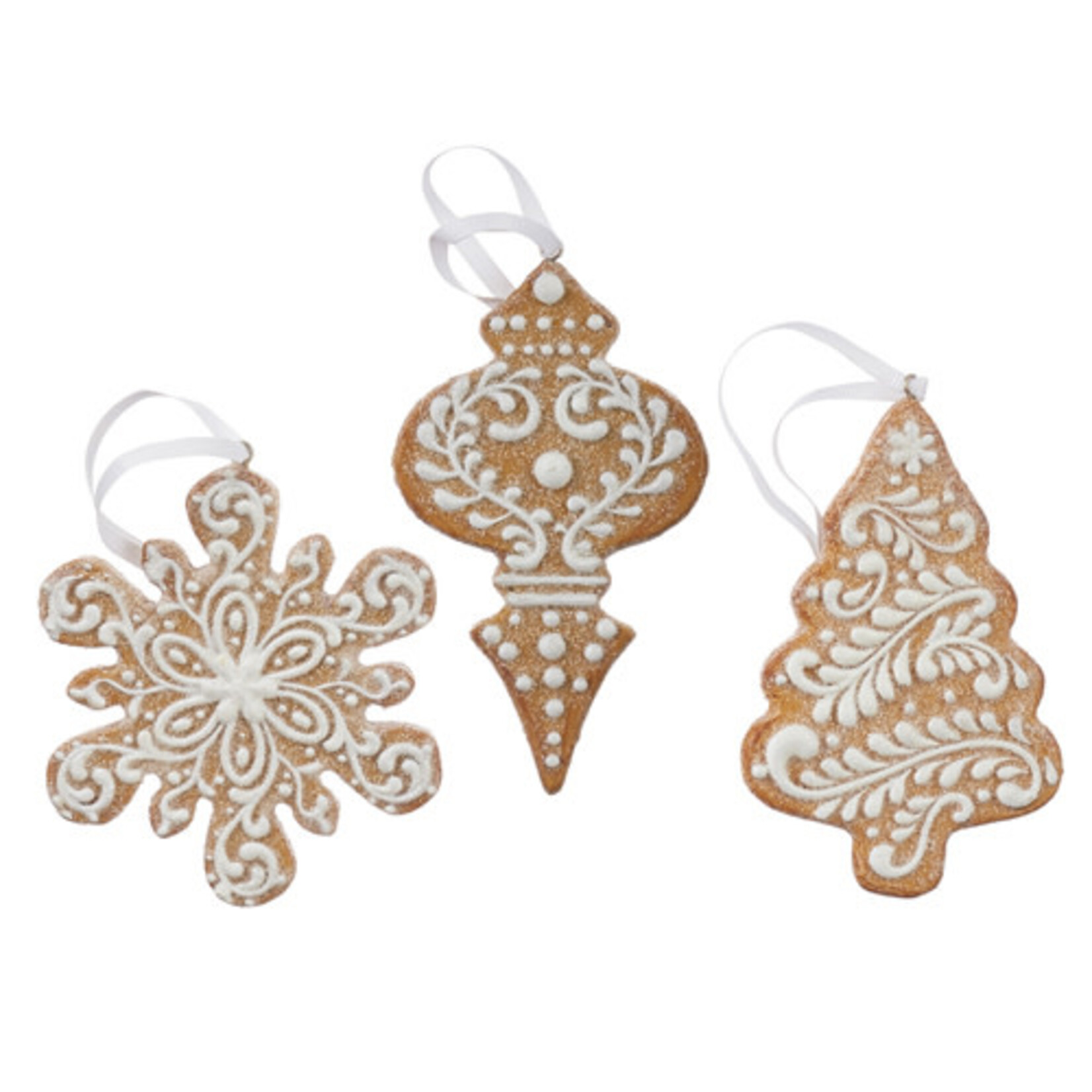 m. lynne designs white icing gingerbread ornament