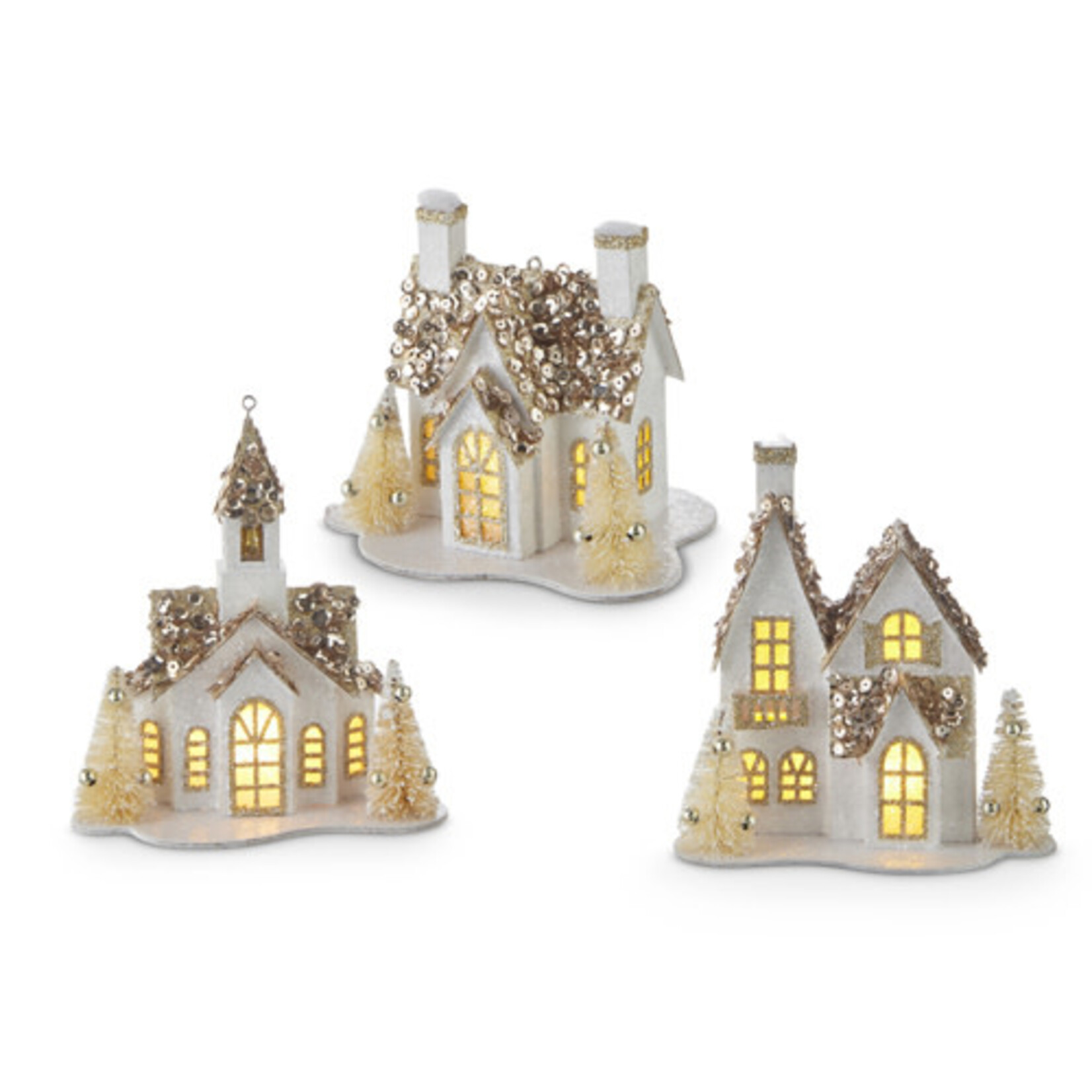 m. lynne designs paper house ornament with glitter