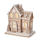 m. lynne designs white icing gingerbread house with chimney & trees