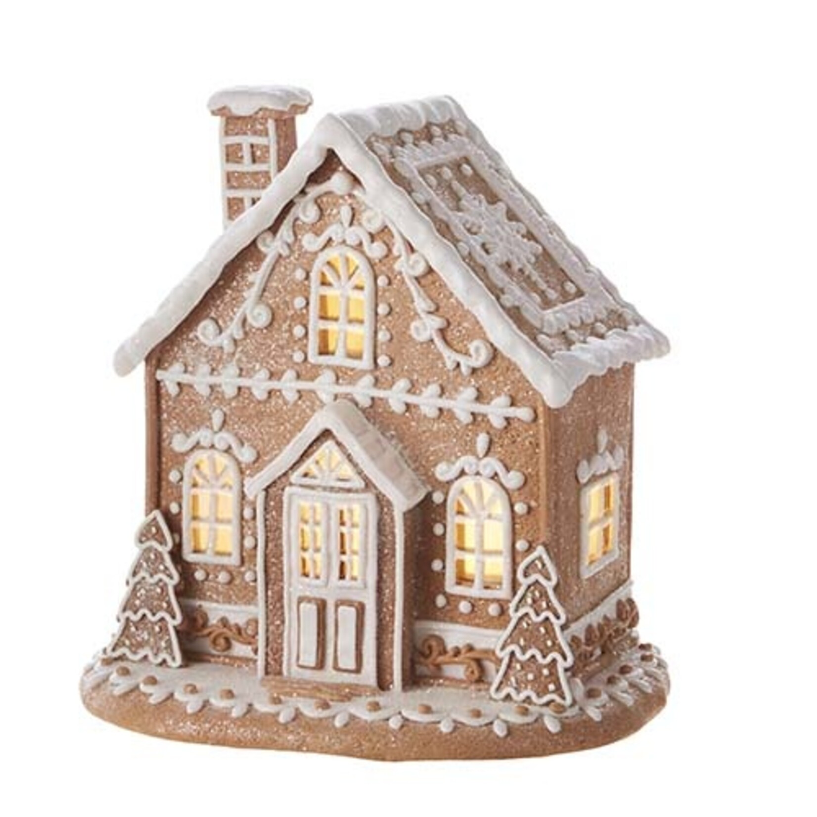 m. lynne designs white icing single story lighted gingerbread house