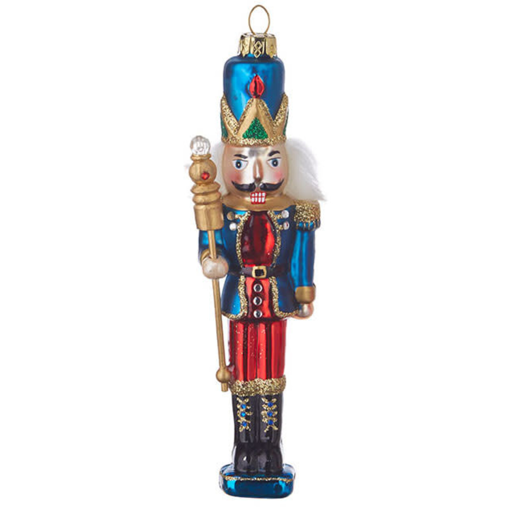 m. lynne designs glass nutcracker ornament