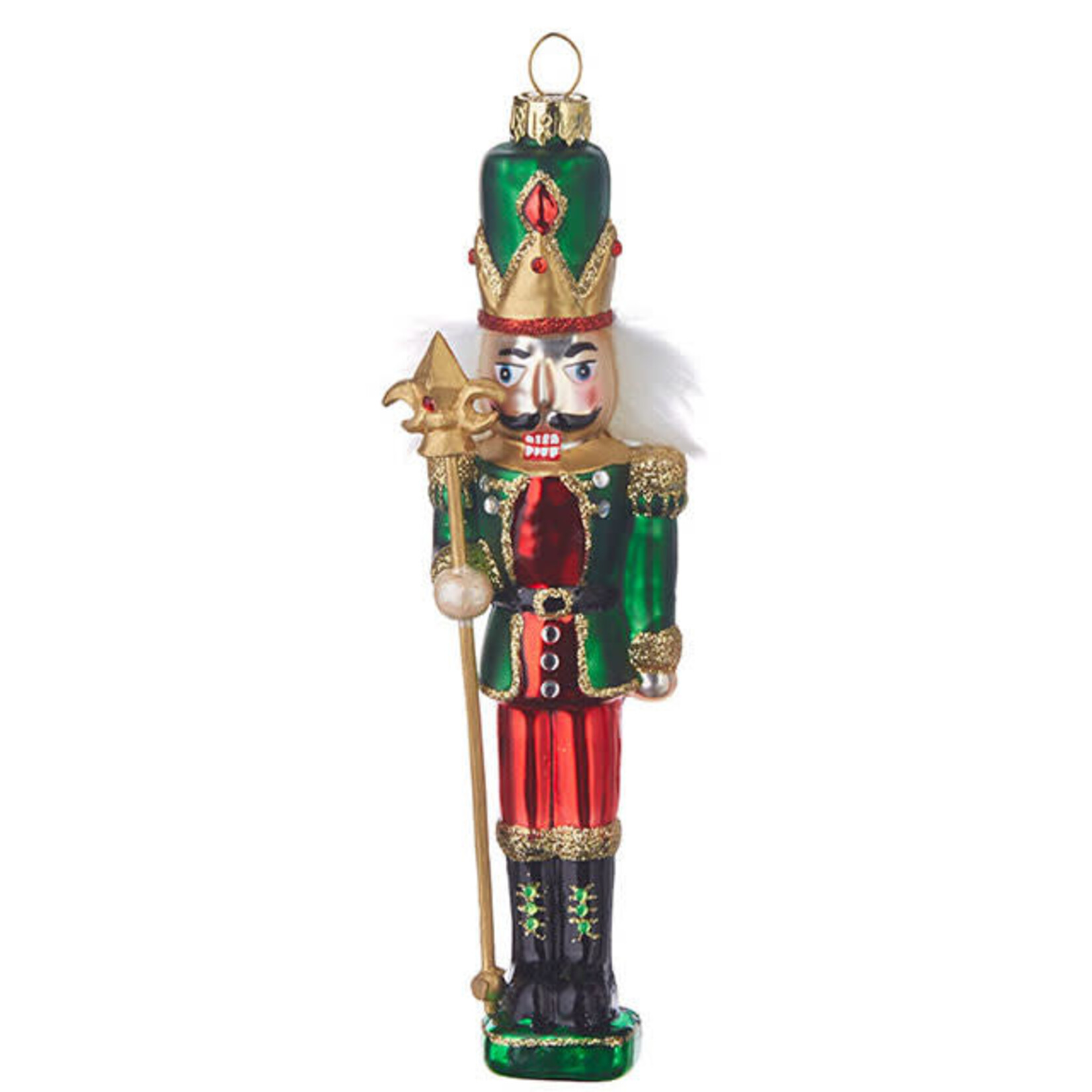 m. lynne designs glass nutcracker ornament